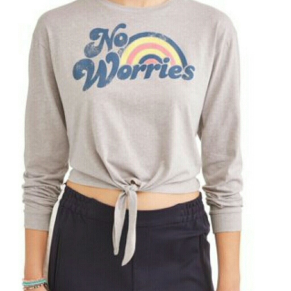 NWT Plus Made Right cropped tie-front tee
